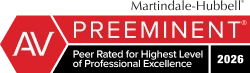 Martindale-Hubbell | AV Preeminent | Peer Rated For Highest Level Of Professional Excellence | 2026